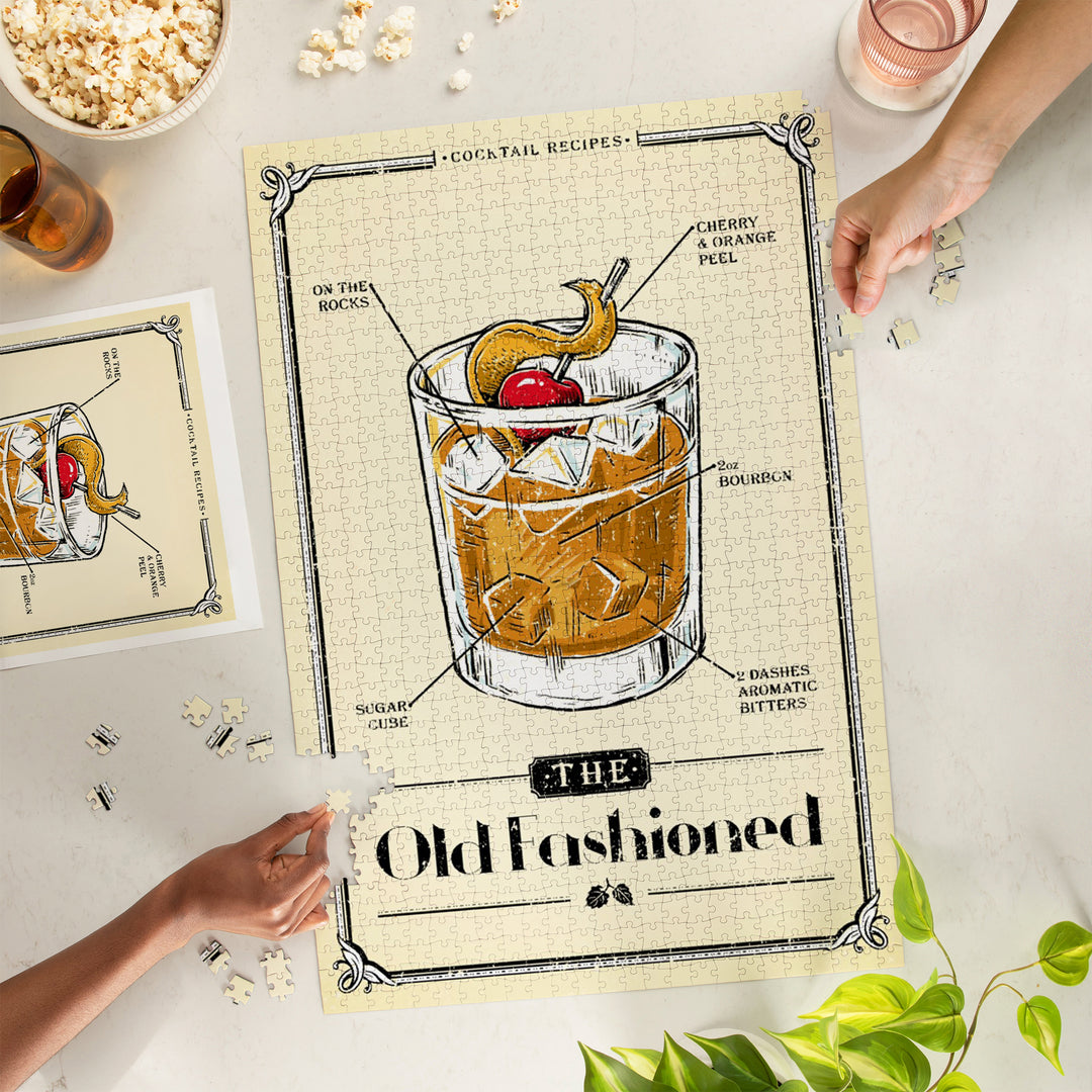 Prohibition, Cocktail Recipe, Old Fashioned, 1000 Piece Jigsaw Puzzle