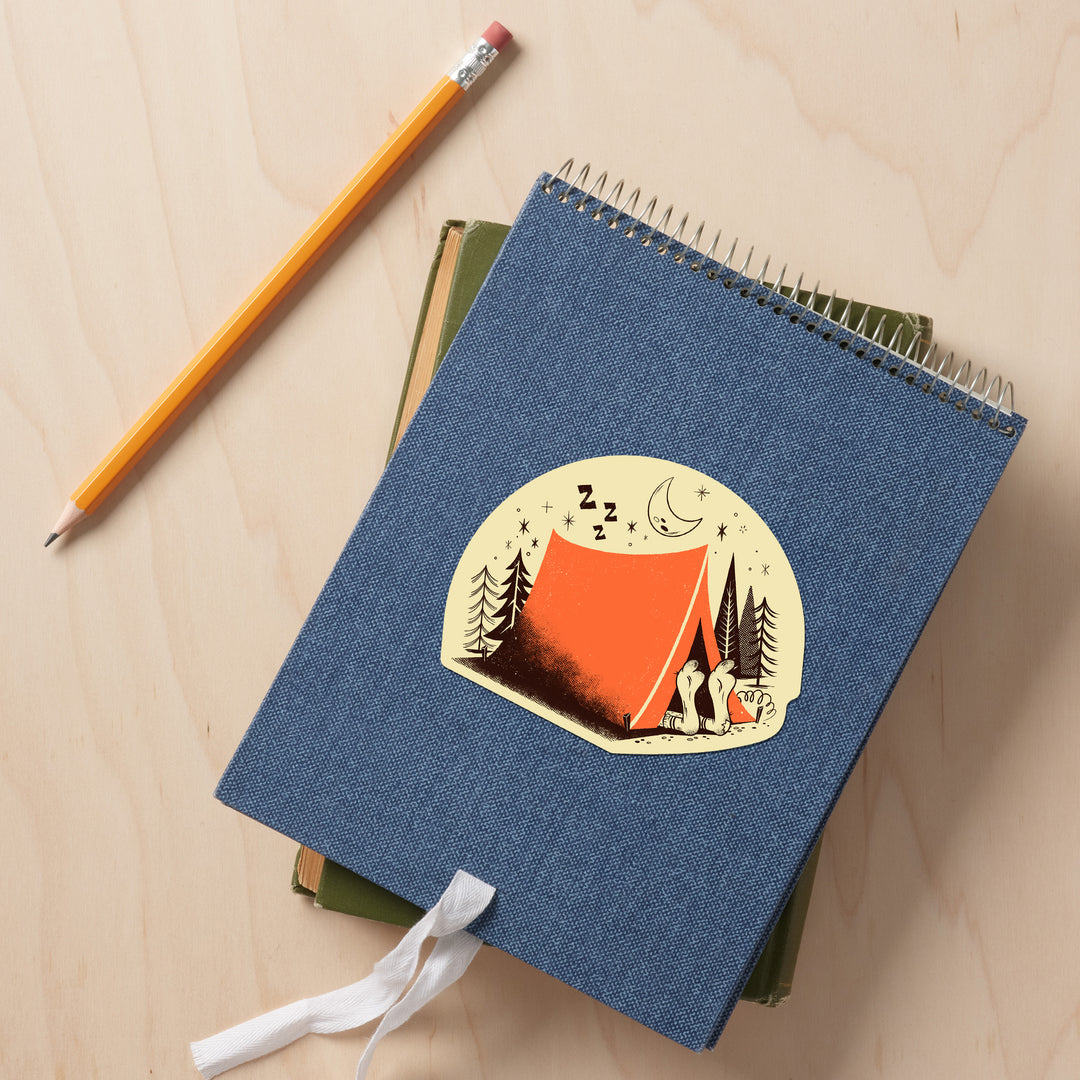 Midcentury, Camping, Vinyl Sticker