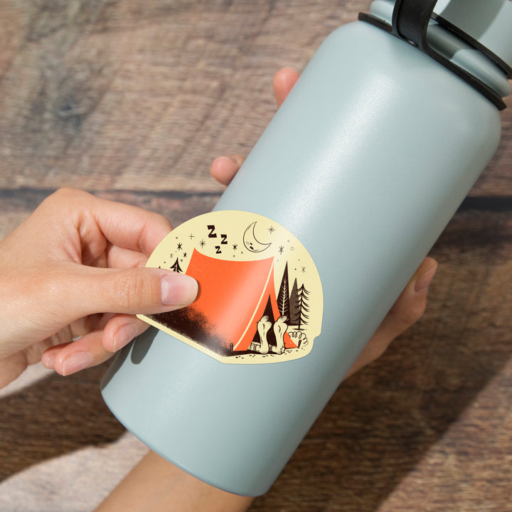 Midcentury, Camping, Vinyl Sticker