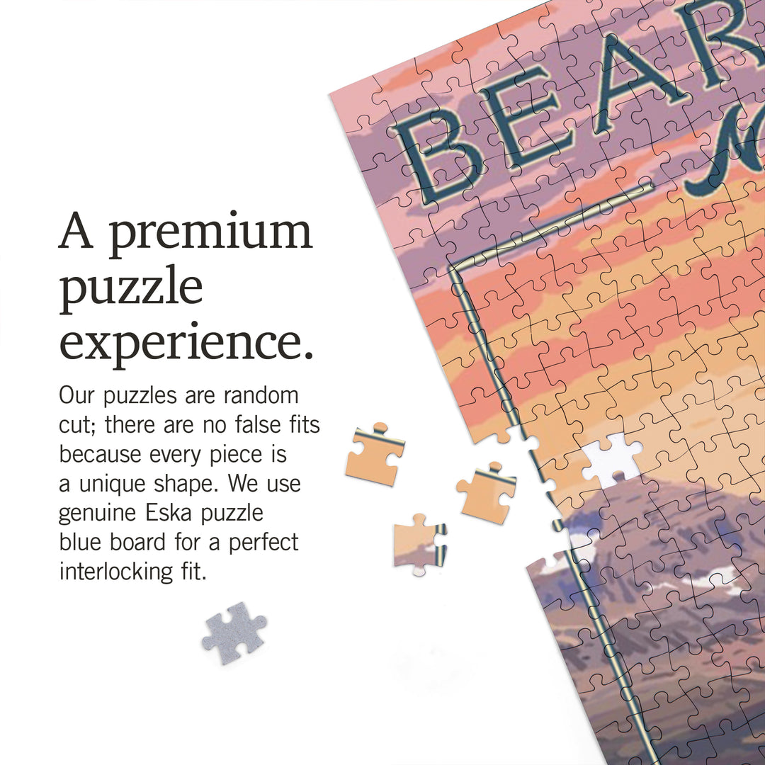 Beartooth, Montana, Painterly, Bear and Spring Flowers, 1000 Piece Jigsaw Puzzle