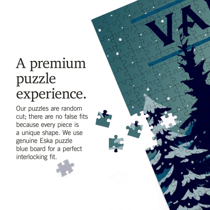 Vail, Colorado, Silhouette, Skier and Mountain, Jigsaw Puzzle