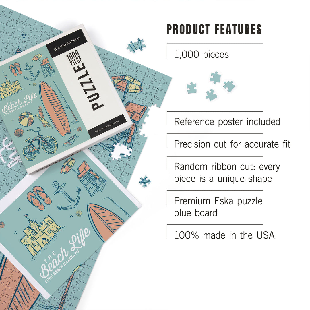 Long Beach Island, New Jersey, The Beach Life, 1000 Piece Jigsaw Puzzle