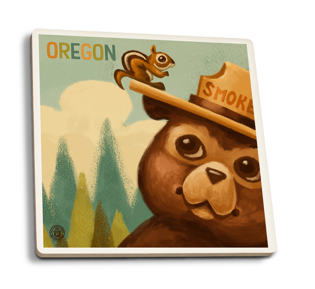 Oregon, Smokey Bear and Squirrel, Coaster Set