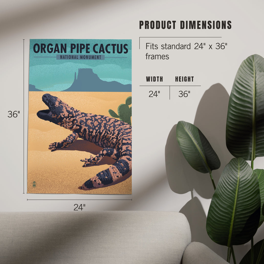 Organ Pipe Cactus National Monument, Arizona, Gila Monster, Lithograph, Art & Giclee Prints