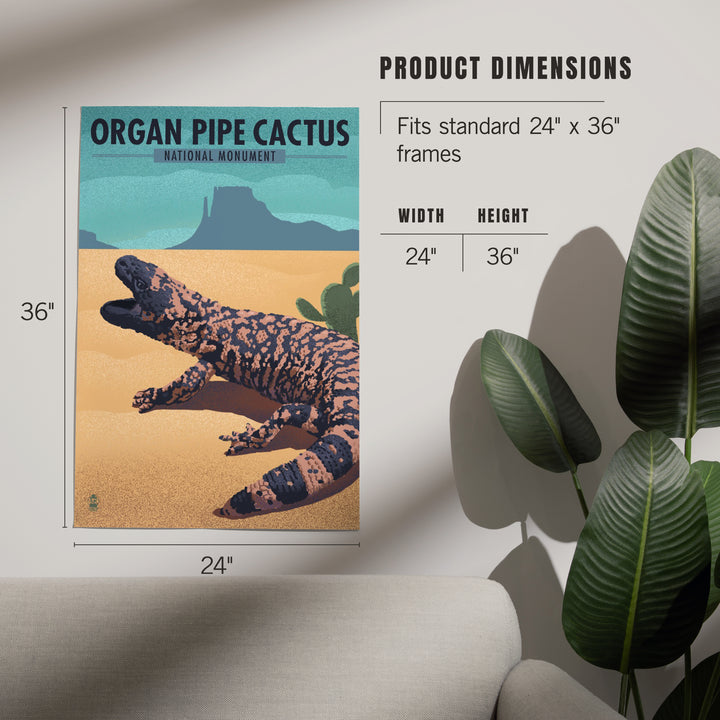 Organ Pipe Cactus National Monument, Arizona, Gila Monster, Lithograph, Art & Giclee Prints