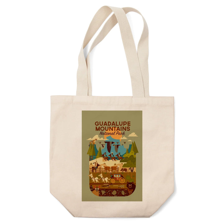 Guadalupe Mountains National Park, Texas, Geometric National Park Series,, Tote Bag