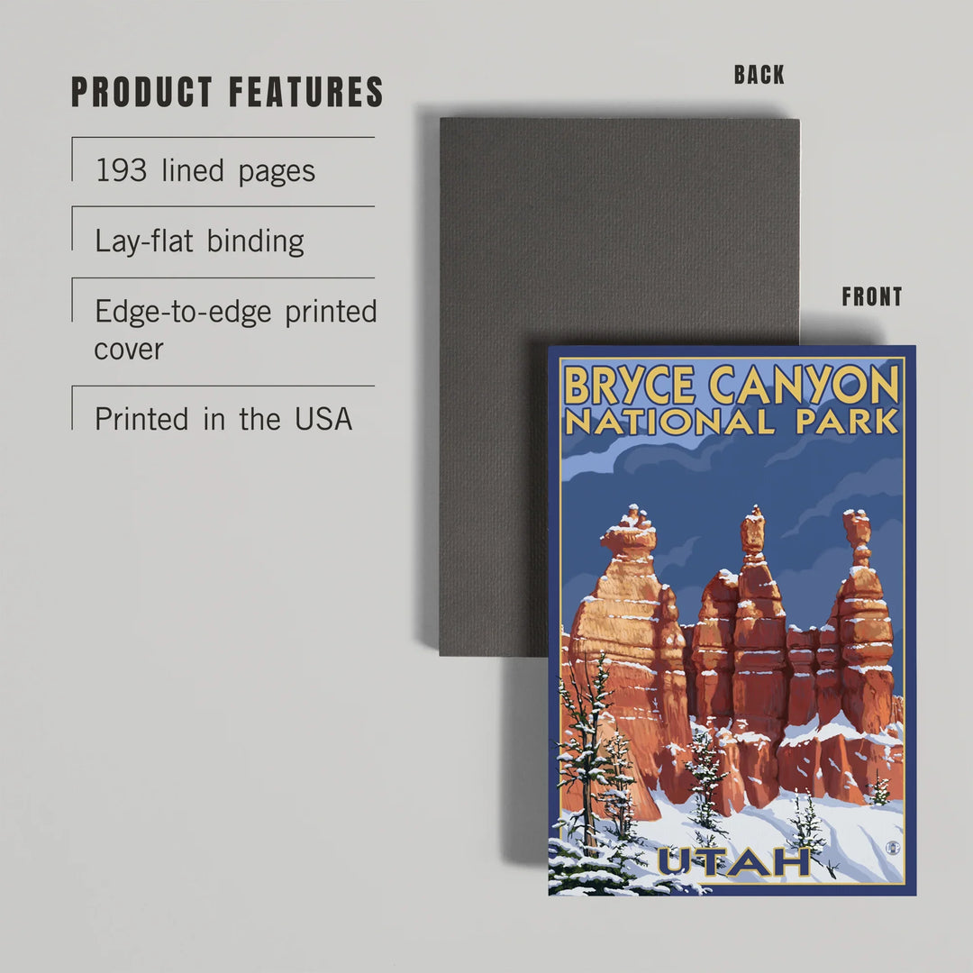 Lined 6x9 Journal, Bryce Canyon National Park, Utah, Winter Scene #2, Painterly Series, Lay Flat, 193 Pages, FSC paper