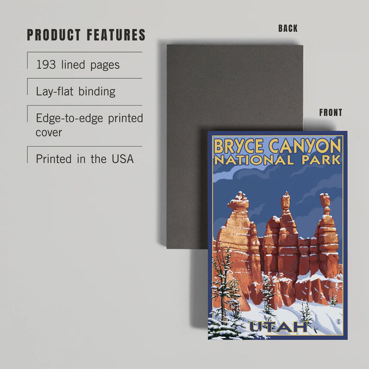 Lined 6x9 Journal, Bryce Canyon National Park, Utah, Winter Scene #2, Painterly Series, Lay Flat, 193 Pages, FSC paper