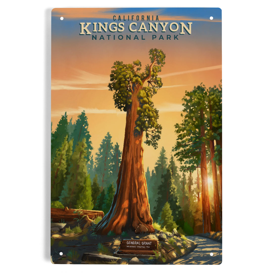 Kings Canyon National Park, California, General Grant, Oil Painting, Metal Signs