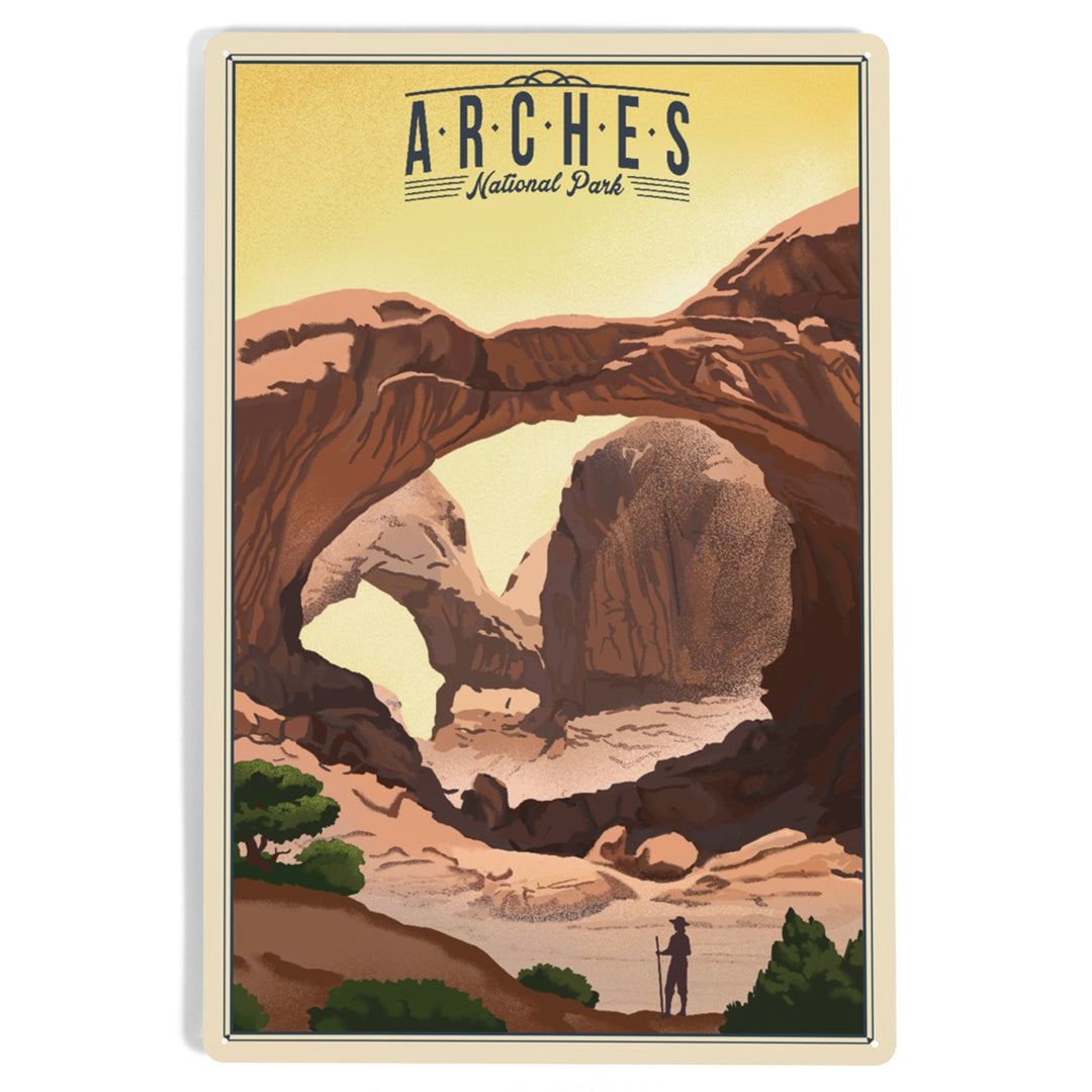 Arches National Park, Utah, Double Arch, Litho, Metal Signs