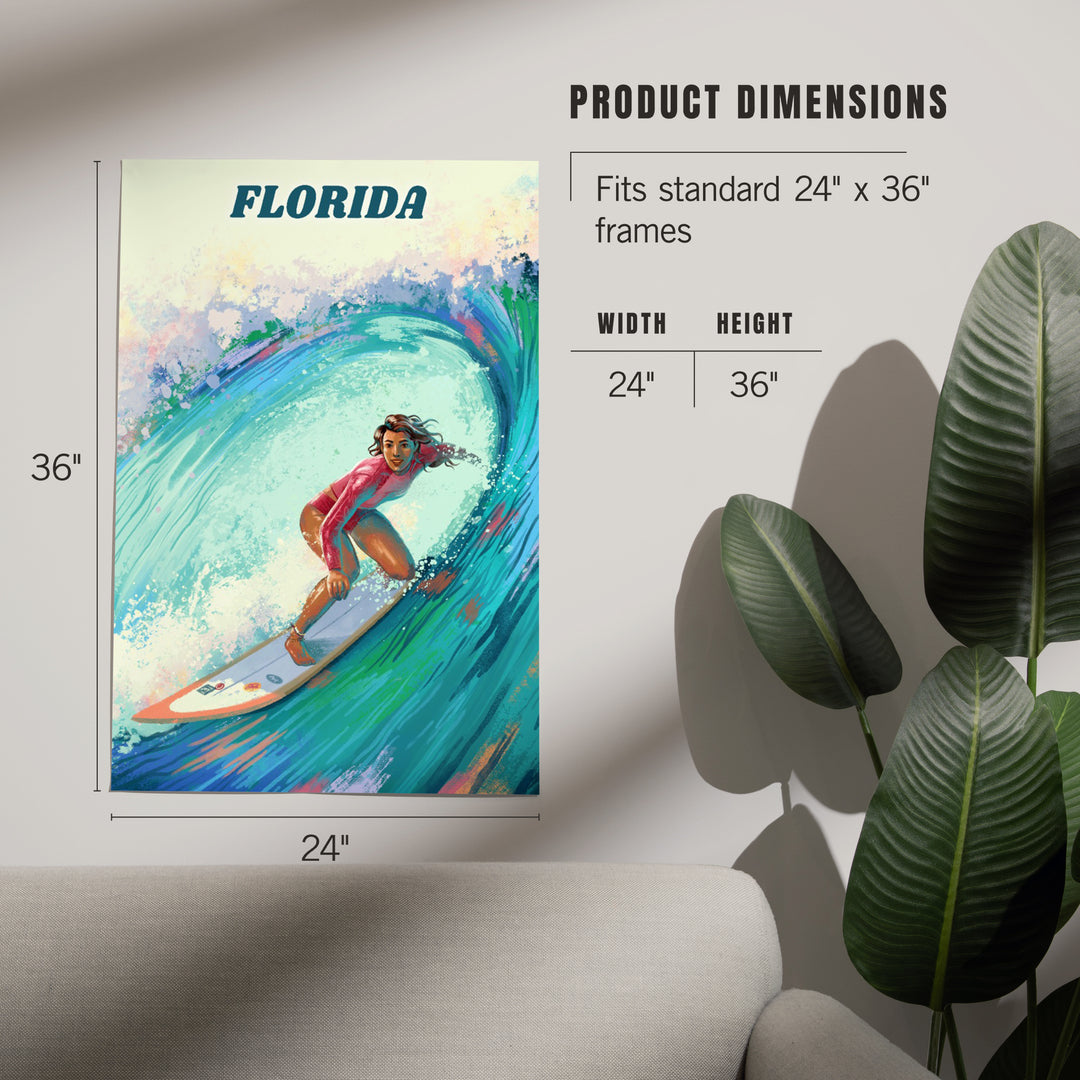 Florida, Vitamin Sea, Coastal Series, Surfer Girl, Art & Giclee Prints - Lantern Press