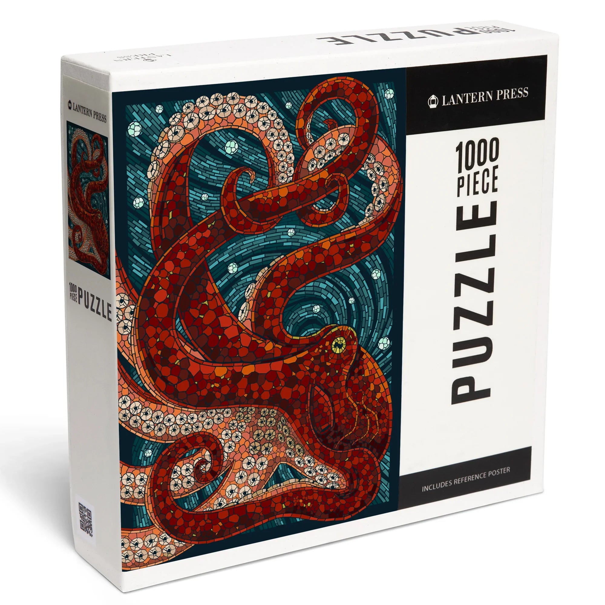 Octopus, Paper Mosaic, 1000 piece jigsaw puzzle – Lantern Press