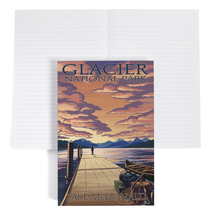 Lined 6x9 Journal, Glacier National Park, Montana, Lake McDonald, Lay Flat, 193 Pages, FSC paper