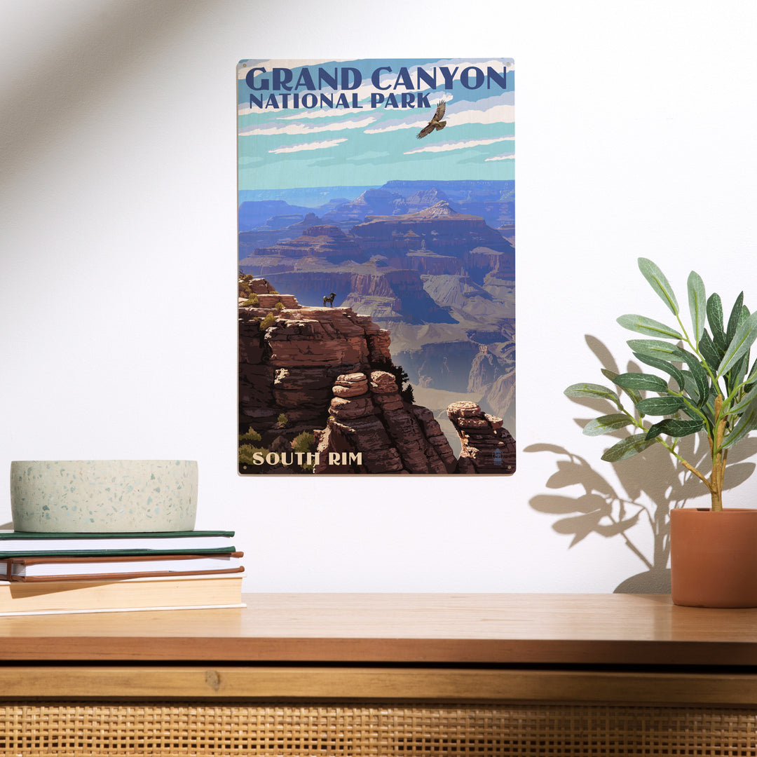 Grand Canyon National Park, Arizona, South Rim, Wood Sign and Postcards