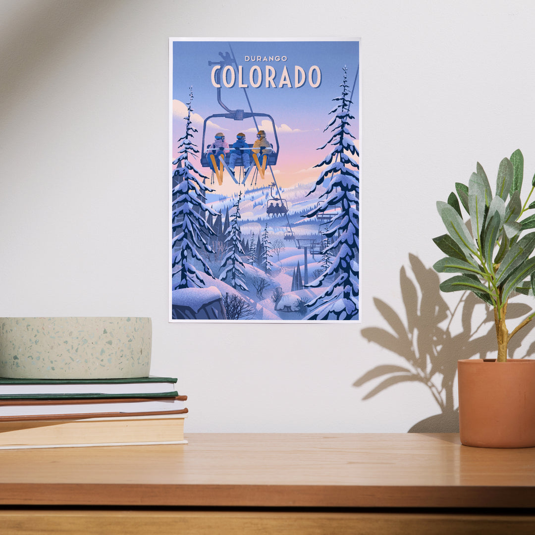 Durango, Colorado, Chill on the Uphill, Ski Lift, Art & Giclee Prints