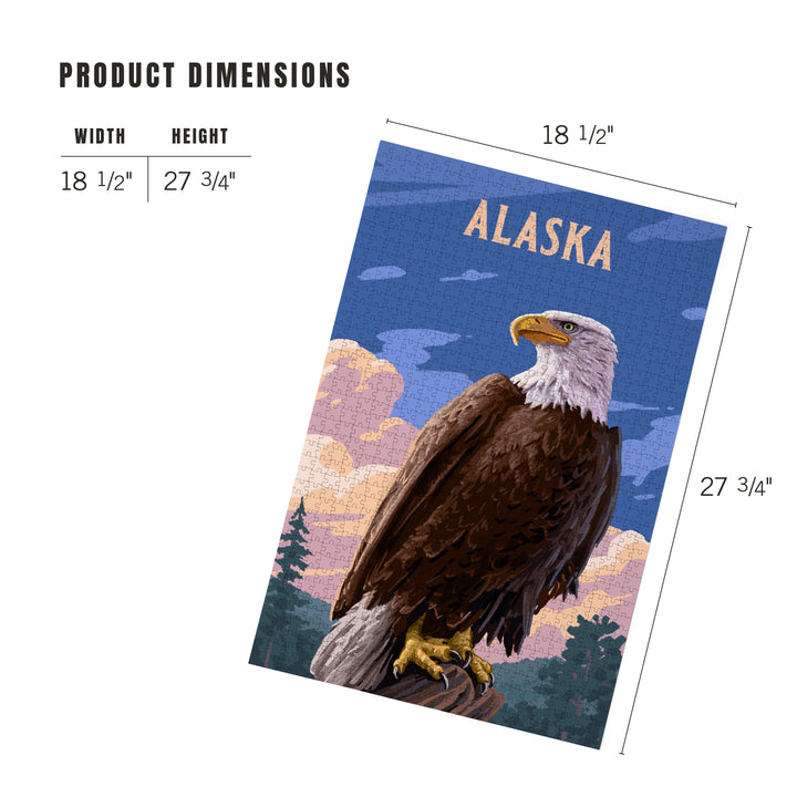 Alaska, Painterly, Bald Eagle, 1000 Piece Jigsaw Puzzle