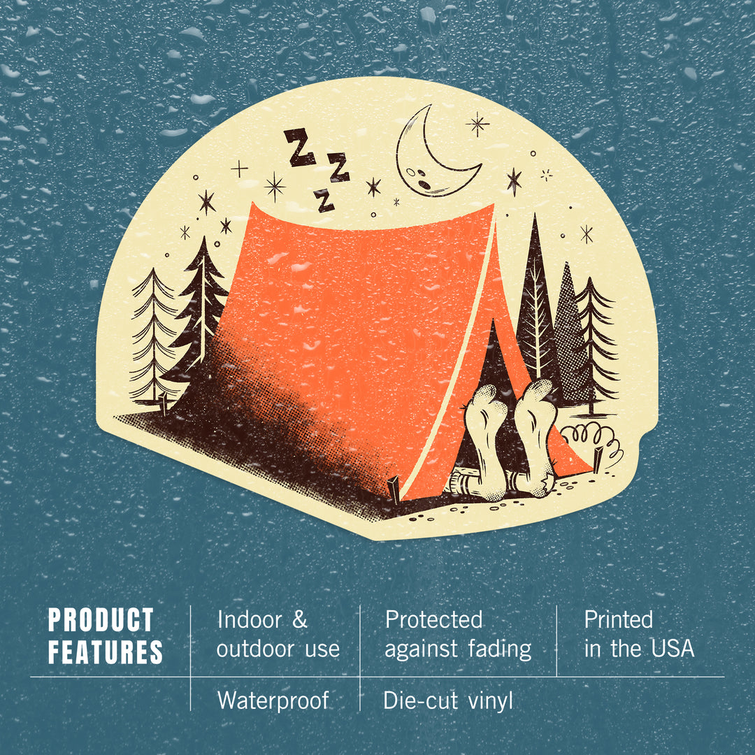 Midcentury, Camping, Vinyl Sticker