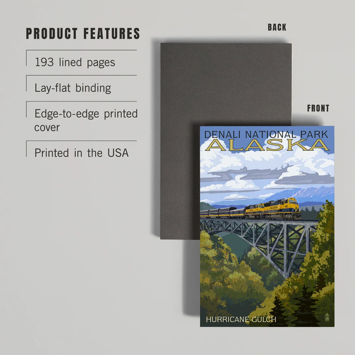 Lined 6x9 Journal, Denali National Park, Alaska, Hurricane Gulch, Lay Flat, 193 Pages, FSC paper