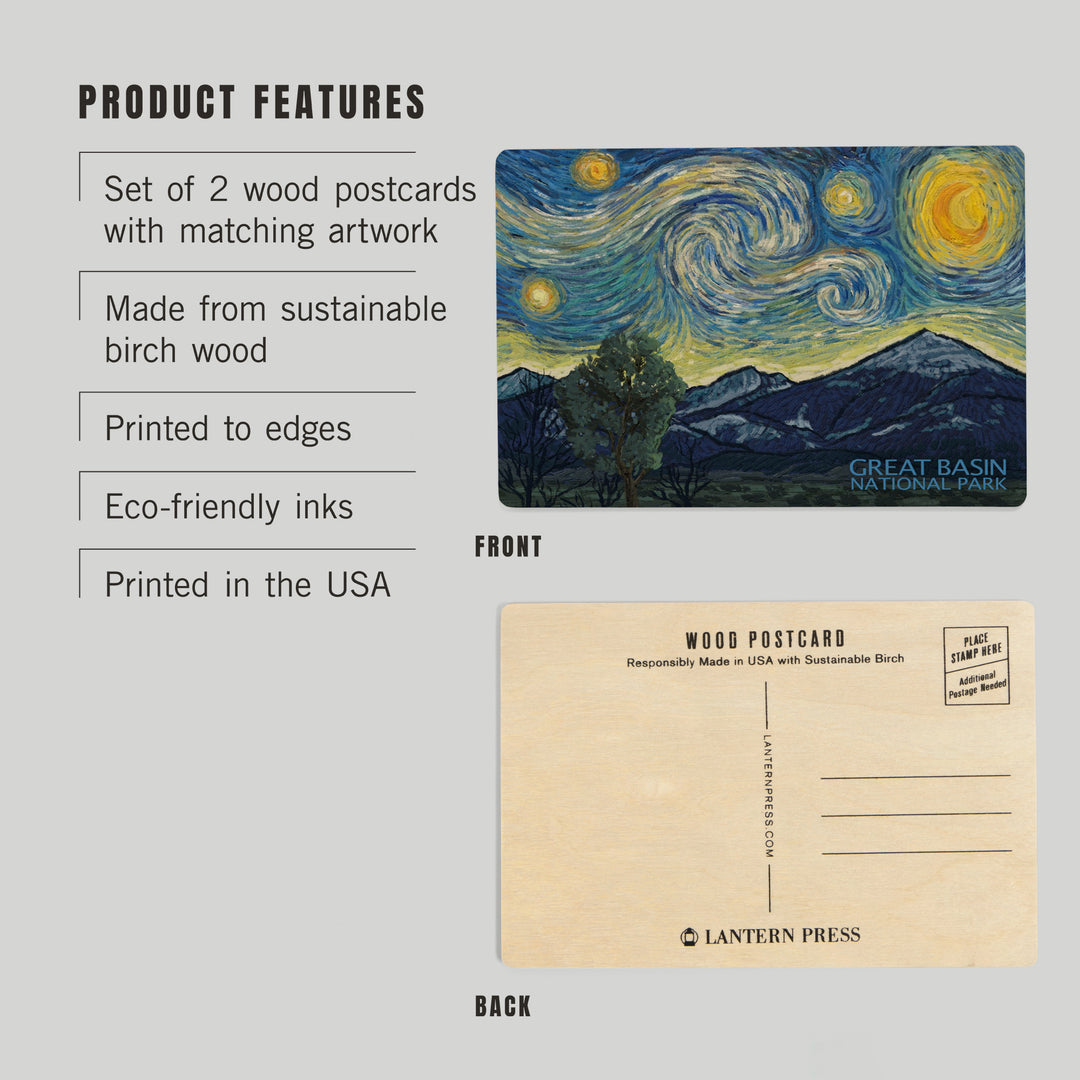 Great Basin National Park, Starry Night National, Wood Sign and Postcards