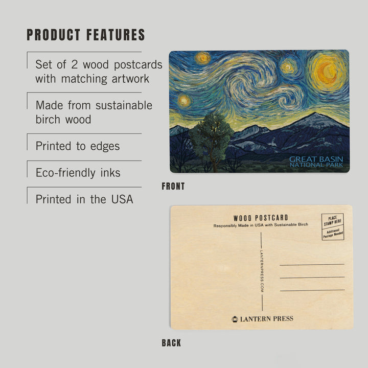 Great Basin National Park, Starry Night National, Wood Sign and Postcards