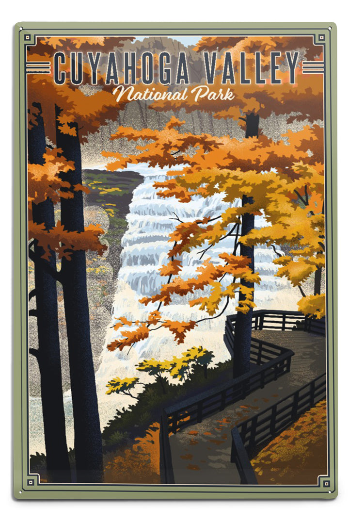 Cuyahoga Valley National Park, Ohio, Lithograph National Park Series, Metal Signs
