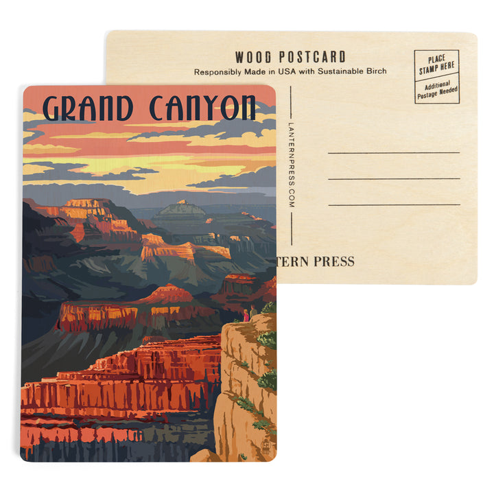 Grand Canyon National Park, Arizona, Sunset 53650, Wood Sign and Postcards