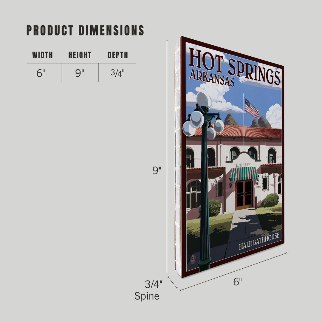 Lined 6x9 Journal, Hot Springs National Park, Arkansas, Hale Bathhouse, Lay Flat, 193 Pages, FSC paper