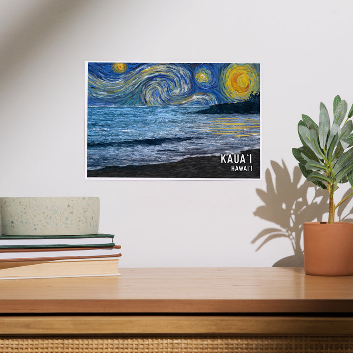 Kauai, Hawaii, Starry Night, Coastline, Art & Giclee Prints