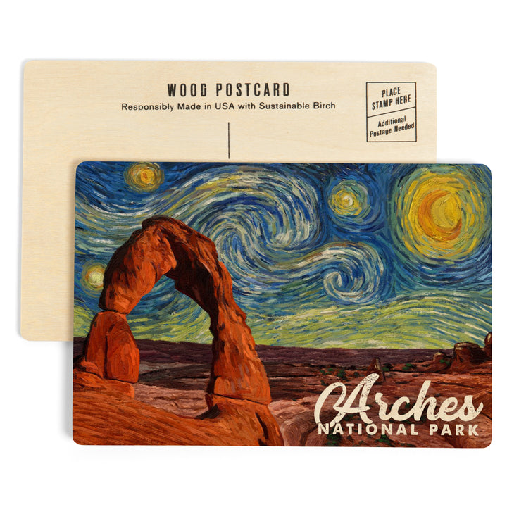 Arches National Park, Starry Night Series, Wood Sign and Postcards