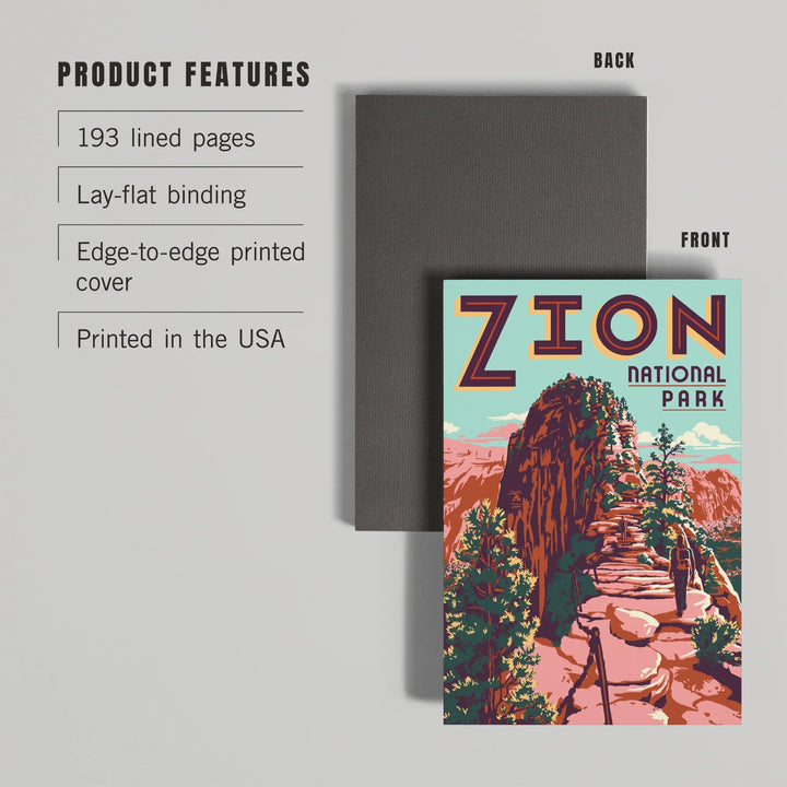 Lined 6x9 Journal, Zion National Park, Utah, Angel's Landing, Explorer Series, Lay Flat, 193 Pages, FSC paper