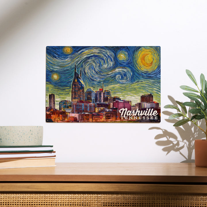 Nashville, Tennessee, Starry Night City Series, Wood Sign and Postcards