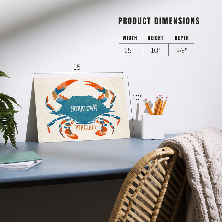 Yorktown, Virginia, Watercolor, Blue Crab, Wood Sign and Postcards
