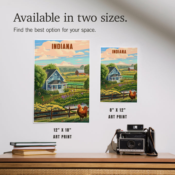 Indiana, Lithograph, Farm Life, Art & Giclee Prints
