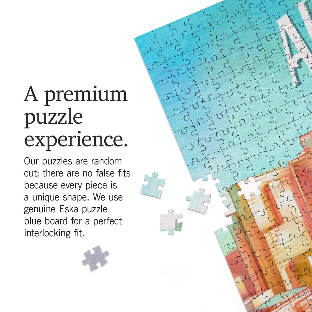 Austin, Texas, Luminous City, City Series, 1000 Piece Jigsaw Puzzle