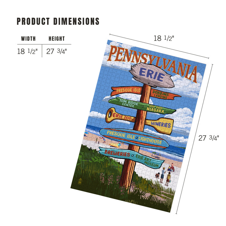 Erie, Pennsylvania, Destination Signpost, 1000 Piece Jigsaw Puzzle