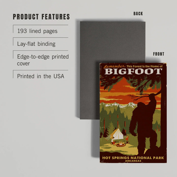 Lined 6x9 Journal, Hot Springs National Park, Arkansas, Home of Bigfoot, Mountains, Lay Flat, 193 Pages, FSC paper