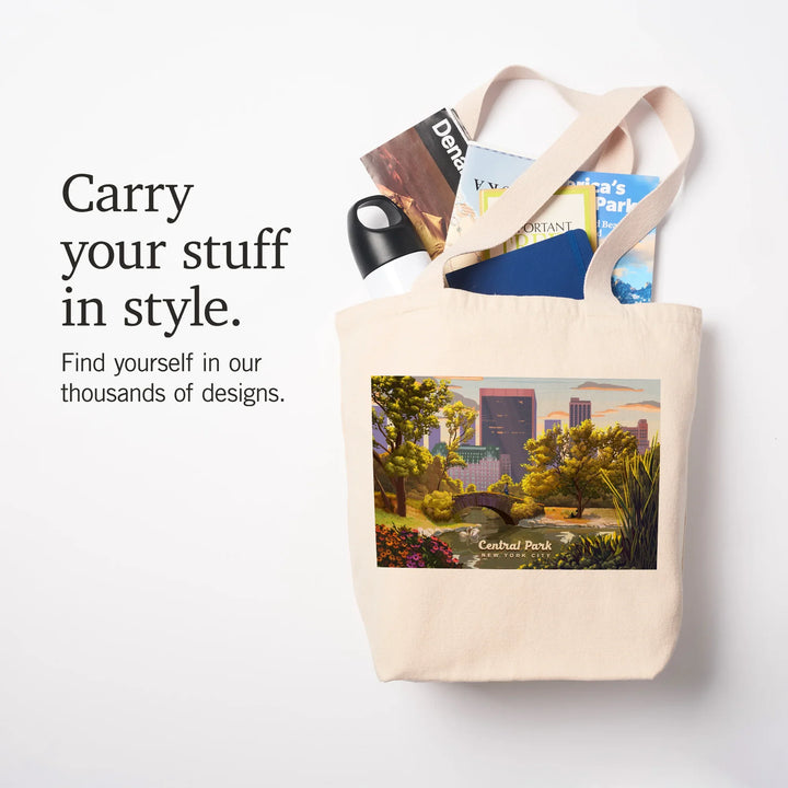 New York City, New York, Central Park Bridge, Painterly, Tote Bag