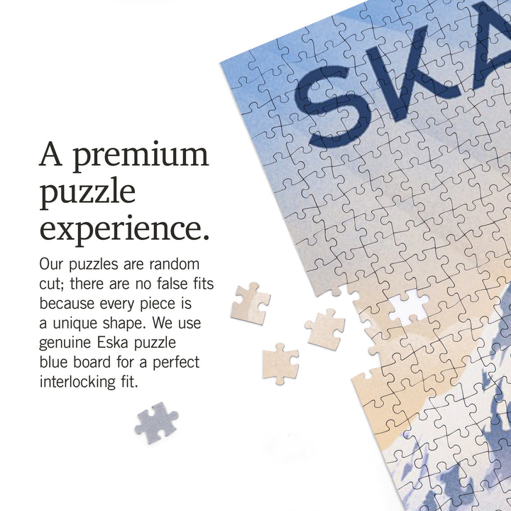 Skagway, Alaska, Lithograph, Breaching Humpback Whale, 1000 Piece Jigsaw Puzzle