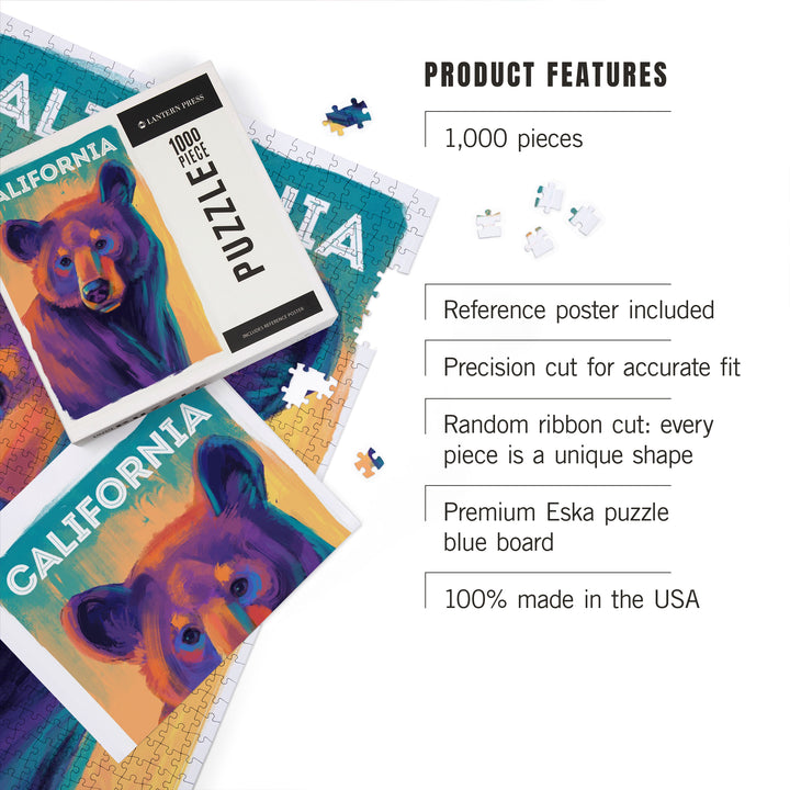 California, Vivid, Black Bear, 1000 Piece Jigsaw Puzzle