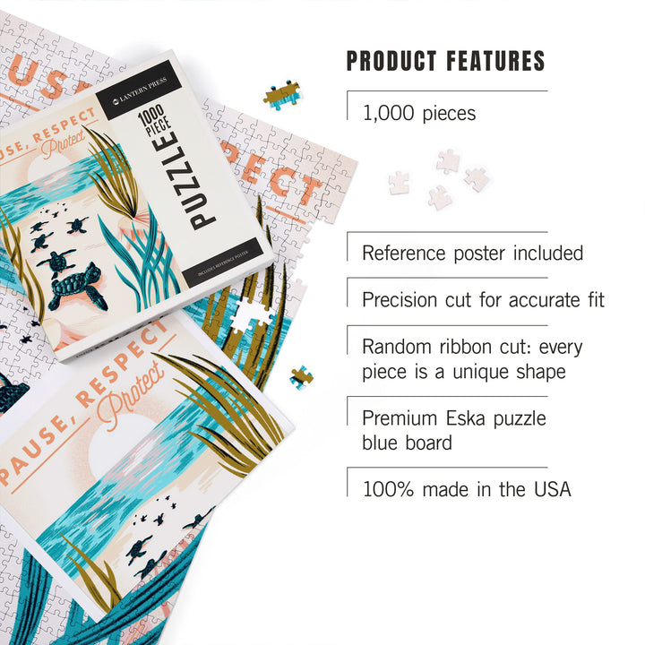 Courageous Explorer Collection, Turtles on Beach, Pause Respect Protect, Jigsaw Puzzle