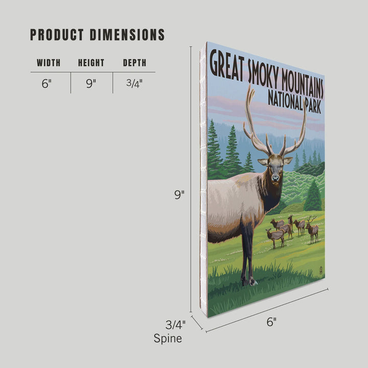 Lined 6x9 Journal, Great Smoky Mountains National Park, Elk Herd, Lay Flat, 193 Pages, FSC paper