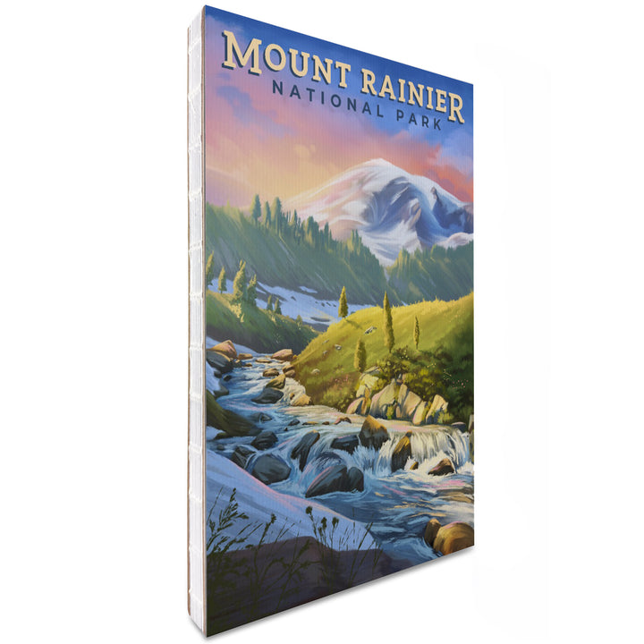 Lined 6x9 Journal, Mount Rainier National Park, Washington, Oil Painting, Lay Flat, 193 Pages, FSC paper