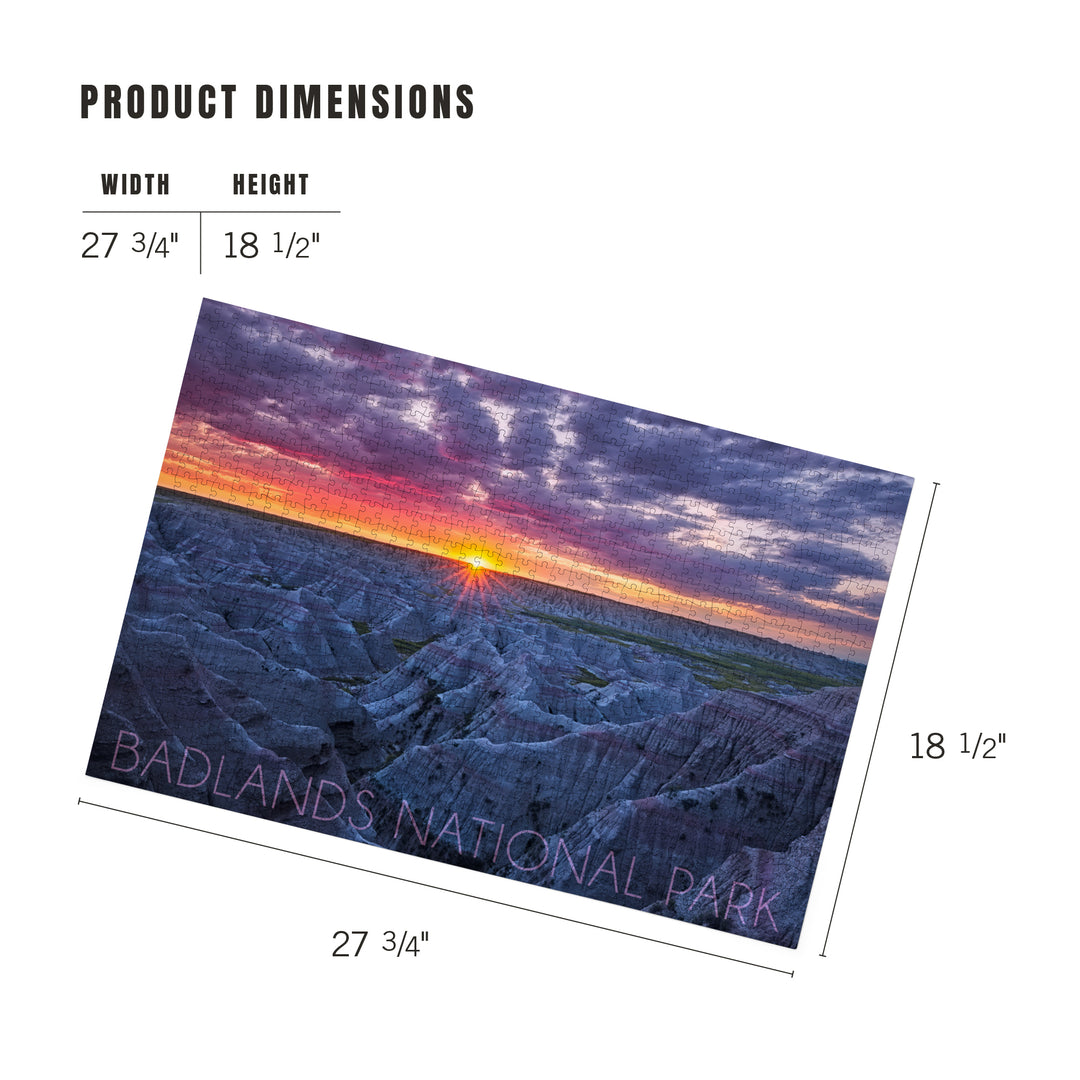 Badlands National Park, South Dakota, Purple Sunrise, Jigsaw Puzzle
