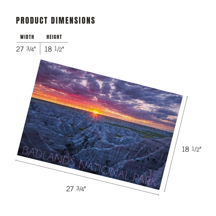 Badlands National Park, South Dakota, Purple Sunrise, Jigsaw Puzzle