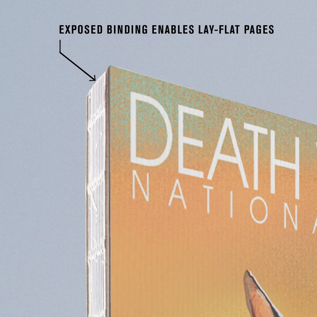 Lined 6x9 Journal, Death Valley National Park, California, Lithograph, Jackrabbit, Lay Flat, 193 Pages, FSC paper