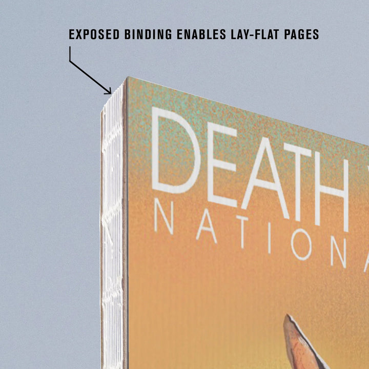 Lined 6x9 Journal, Death Valley National Park, California, Lithograph, Jackrabbit, Lay Flat, 193 Pages, FSC paper
