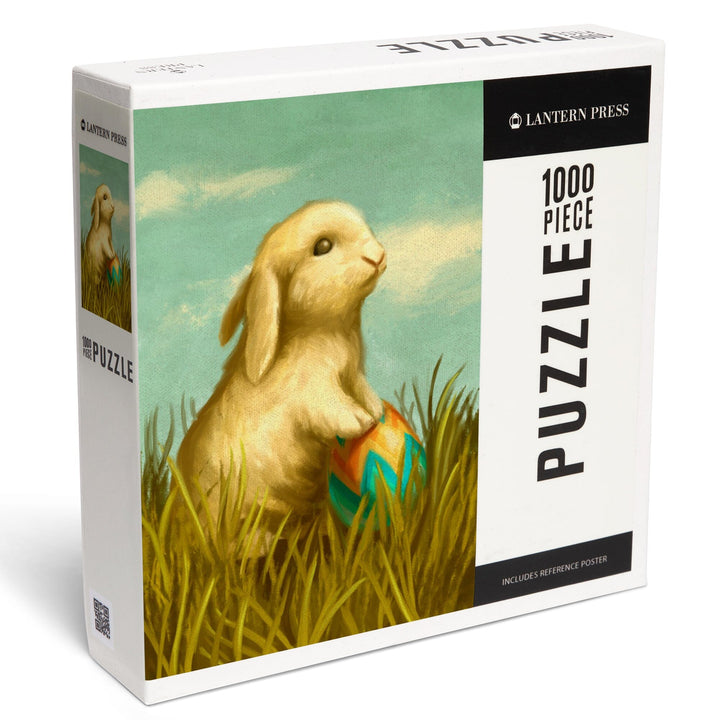 Easter Bunny, Oil Painting, Jigsaw Puzzle Puzzle Lantern Press 