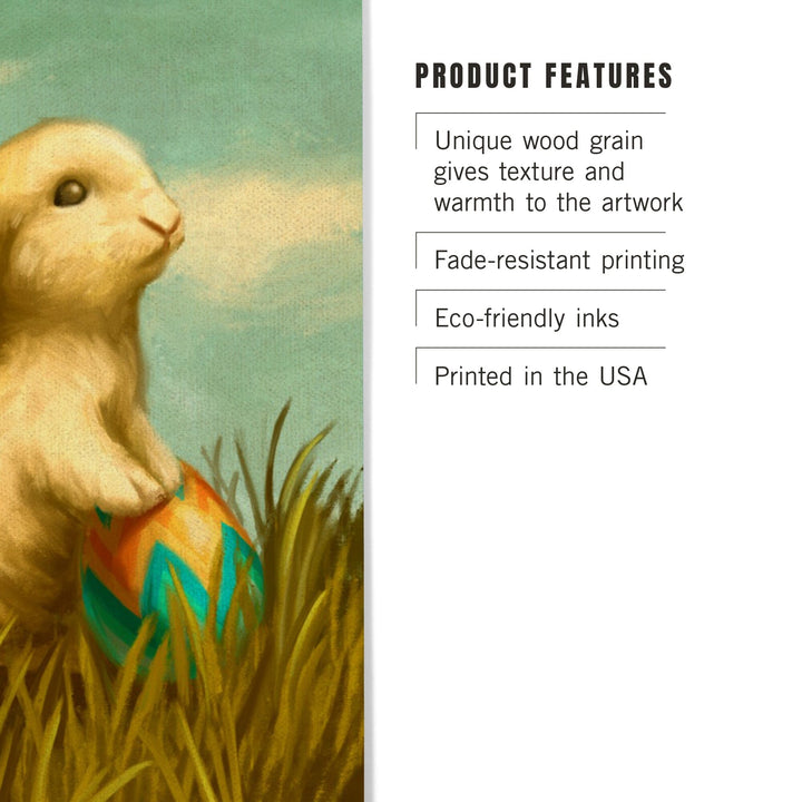 Easter Bunny, Oil Painting, Wood Signs and Postcards Wood Lantern Press 