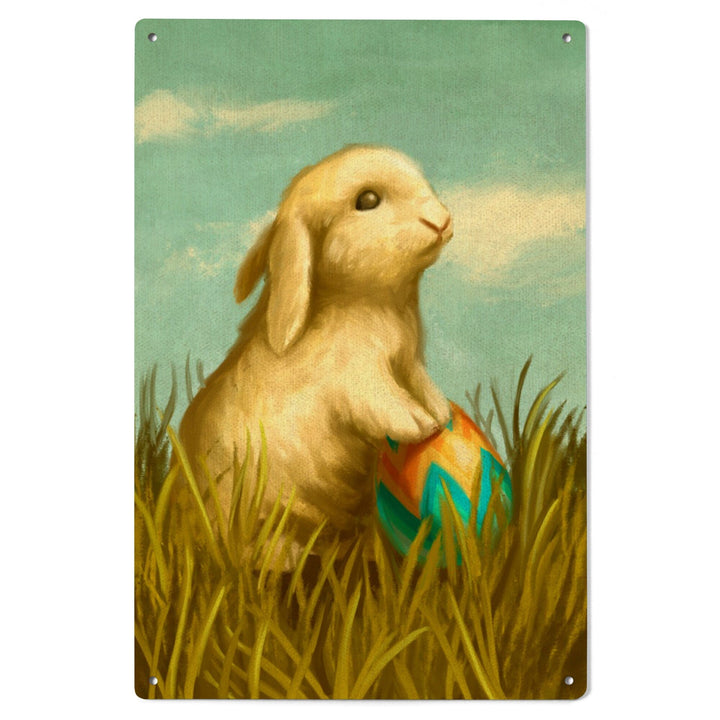 Easter Bunny, Oil Painting, Wood Signs and Postcards Wood Lantern Press 