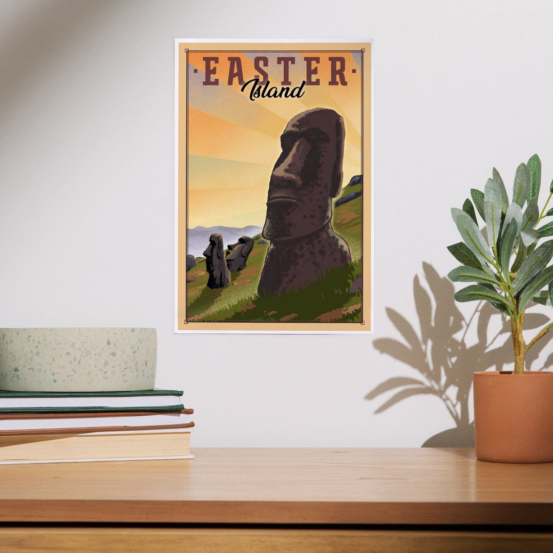 Easter Island, Lithograph, Art & Giclee Prints Art Lantern Press 